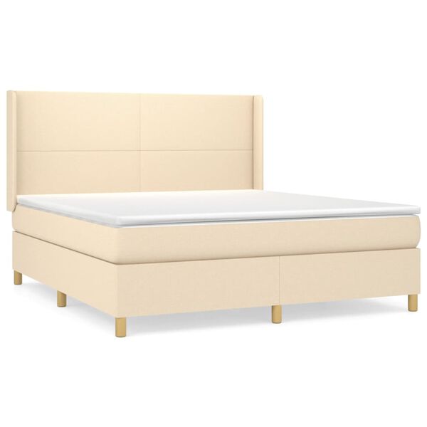 vidaXL &Kappa;&rho;&epsilon;&beta;ά&tau;&iota; Boxspring &mu;&epsilon; &Sigma;&tau;&rho;ώ&mu;&alpha; &Kappa;&rho;&epsilon;&mu; 160x200 &epsilon;&kappa;. &Upsilon;&phi;&alpha;&sigma;&mu;ά&tau;&iota;&nu;&omicron;