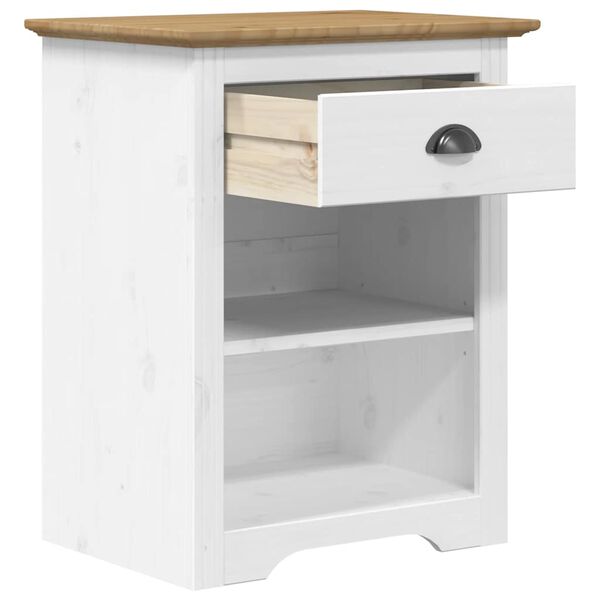 vidaXL Κομοδίνο BODO Καφέ 53 x 38,5 x 67 εκ. από Μασίφ Ξύλο Πεύκου