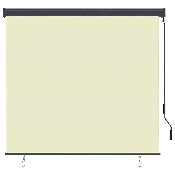 vidaXL Εξωτερικό ρολό Ριγέ Ρυθμιζόμενος Κρεμ 180 x 250 cm ύφασμα