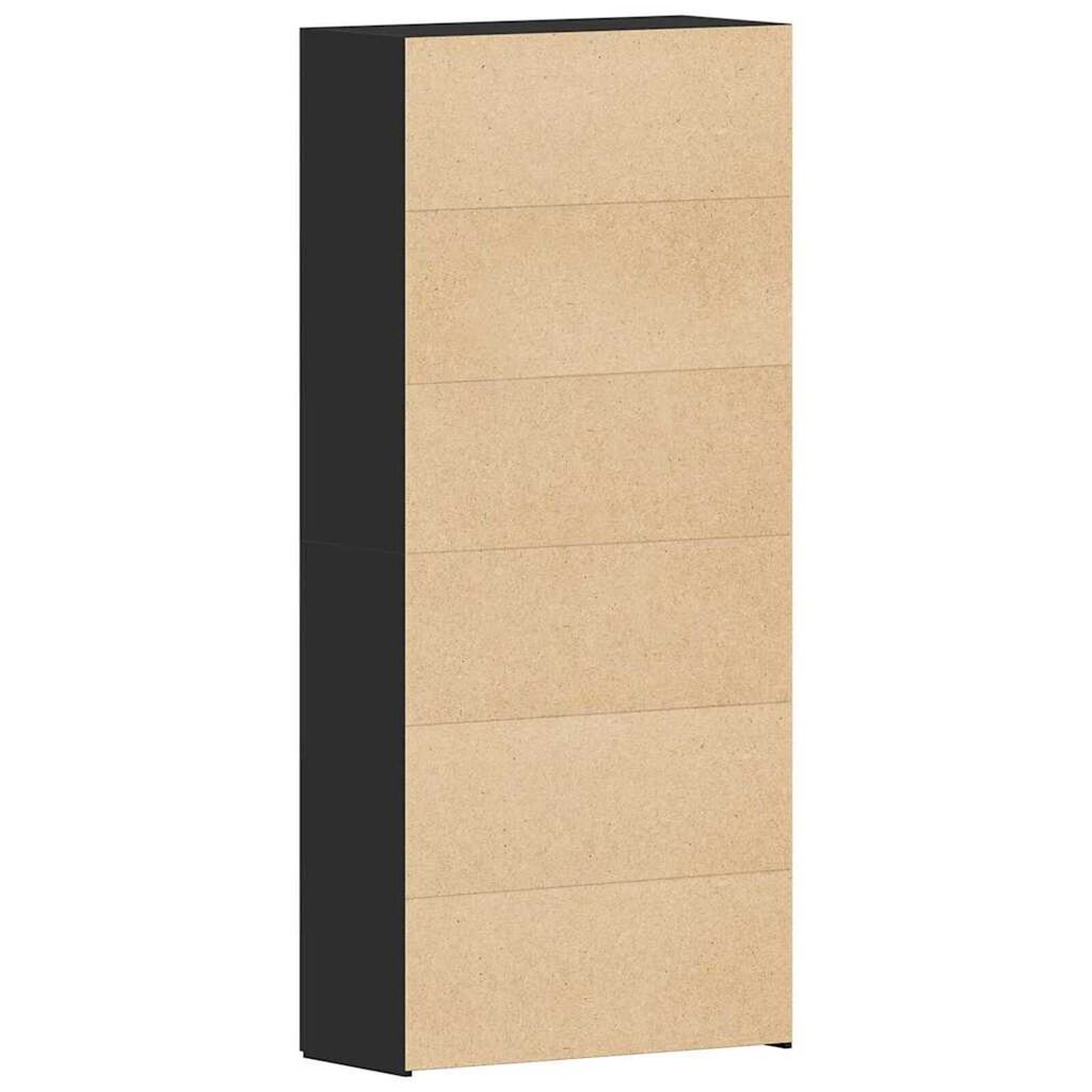 vidaXL Ντουλάπα Παπουτσιών Μαύρο 80 x 35.5 x 180 εκ Επεξεργασμένο ξύλο