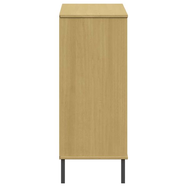 vidaXL Παπουτσοθήκη OSLO Καφέ 95x35x86 εκ. Μασίφ Ξύλο με Μετ. Πόδια