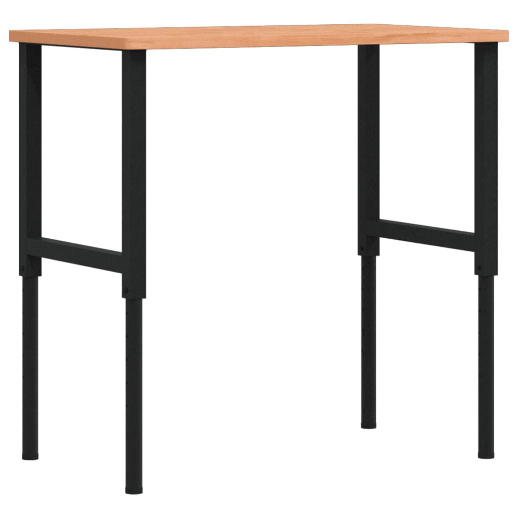 vidaXL Πάγκος Εργασίας Ορθογώνιος 100x60x(71,5-98) εκ Μασίφ Ξύλο Οξιάς