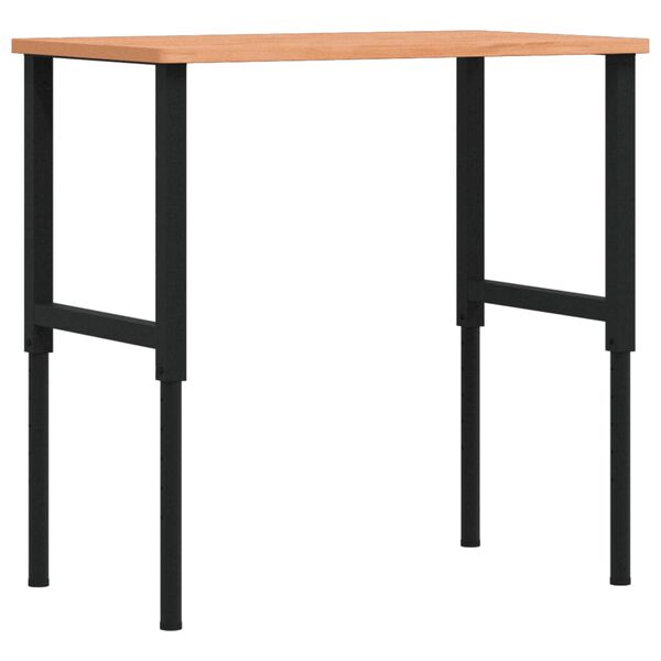 vidaXL Πάγκος Εργασίας Ορθογώνιος 100x60x(71,5-98) εκ Μασίφ Ξύλο Οξιάς