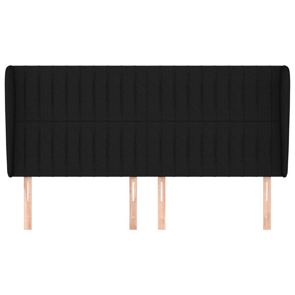 vidaXL Κεφαλάρι με Πτερύγια Μαύρο 203x23x118/128 εκ. Υφασμάτινο