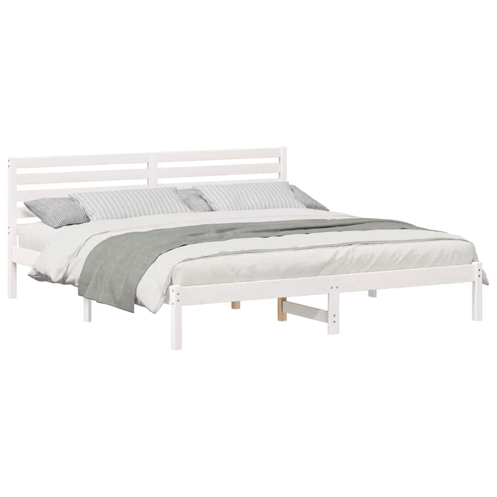 vidaXL Σκελετός Κρεβατιού Λευκό 180 x 200 cm Μασίφ ξύλο πεύκου