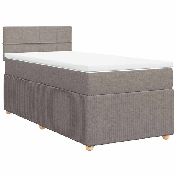 vidaXL &Kappa;&rho;&epsilon;&beta;ά&tau;&iota; Boxspring &mu;&epsilon; &Sigma;&tau;&rho;ώ&mu;&alpha; Taupe 90x190 &epsilon;&kappa;.&Upsilon;&phi;&alpha;&sigma;&mu;ά&tau;&iota;&nu;&omicron;