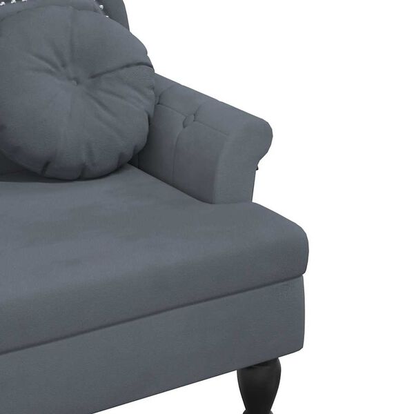 vidaXL Παγκάκι Σκούρο Γκρι 120,5 x 65 x 75 εκ. Βελούδινο με Μαξιλάρια