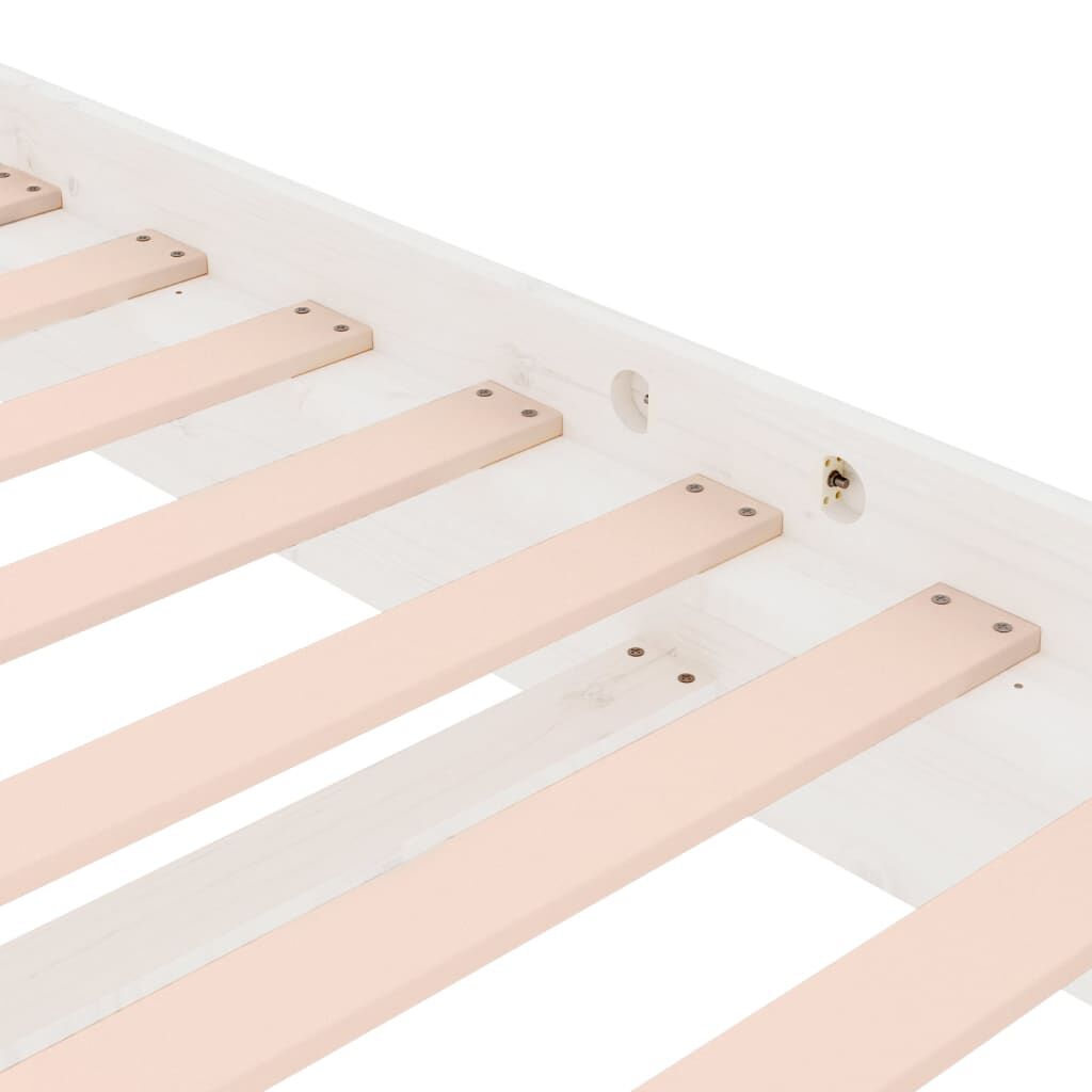 vidaXL Πλαίσιο Κρεβατιού Λευκό 75x190 εκ. Μασίφ Ξύλο Small Single