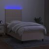 vidaXL &Kappa;&rho;&epsilon;&beta;ά&tau;&iota; Boxspring &mu;&epsilon; &Sigma;&tau;&rho;ώ&mu;&alpha; & LED &Kappa;&rho;&epsilon;&mu; 90x200 &epsilon;&kappa;. &Upsilon;&phi;&alpha;&sigma;&mu;ά&tau;&iota;&nu;&omicron;