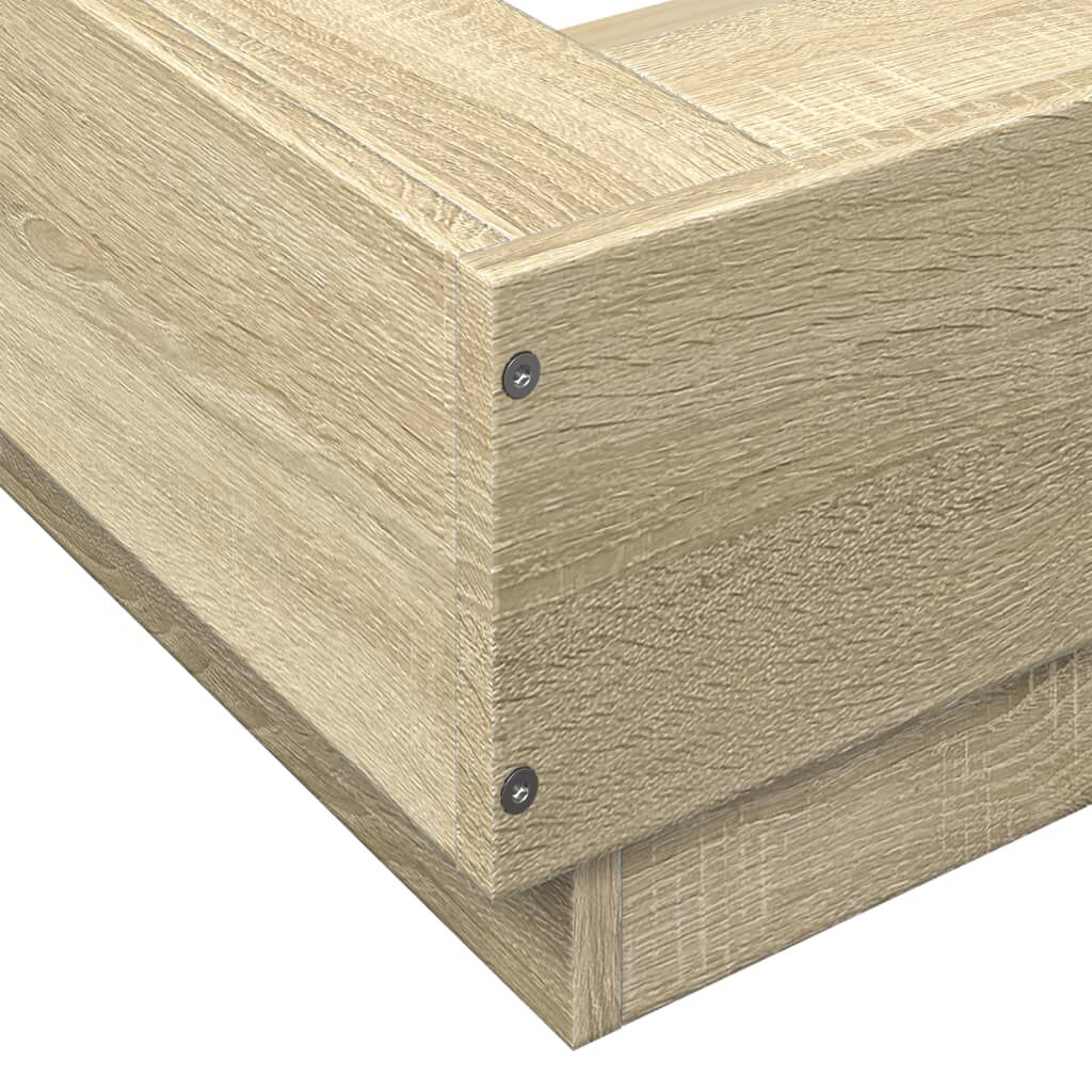 vidaXL Πλαίσιο Κρεβατιού με LED Sonoma Δρυς 180x200εκ. Επεξ. Ξύλο
