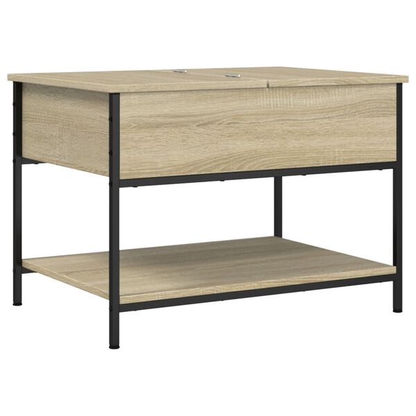 vidaXL Τραπεζάκι Σαλονιού Sonoma Δρυς 70x50x50 εκ. Επ. Ξύλο & Μέταλλο