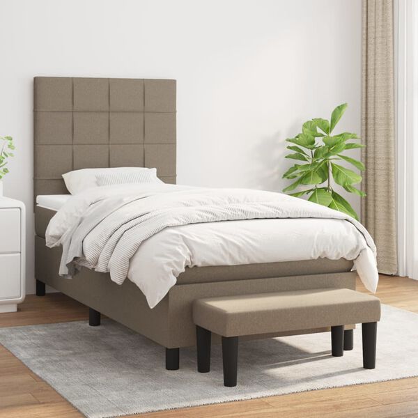 vidaXL &Kappa;&rho;&epsilon;&beta;ά&tau;&iota; Boxspring &mu;&epsilon; &Sigma;&tau;&rho;ώ&mu;&alpha; Taupe 80x200 &epsilon;&kappa;. &Upsilon;&phi;&alpha;&sigma;&mu;ά&tau;&iota;&nu;&omicron;