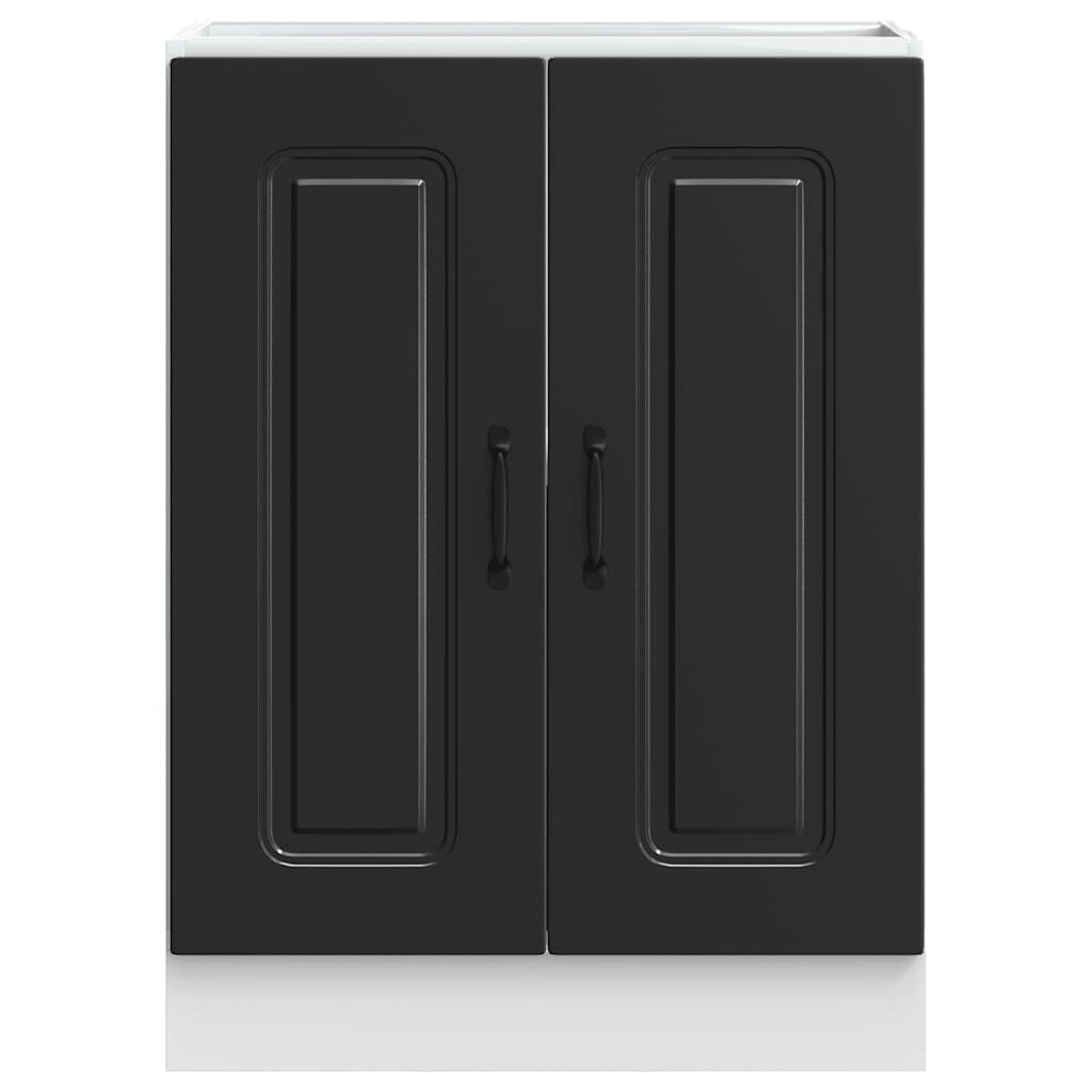 vidaXL Ντουλάπι βάσης νεροχύτη Kalmar Μαύρο 60x46x81,5 εκ. Επεξ. Ξύλο