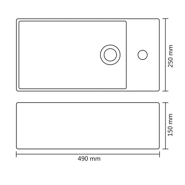 vidaXL Νιπτήρας με Οπή Υπερχείλισης Χρυσός 49x25x15 εκ. Κεραμικός