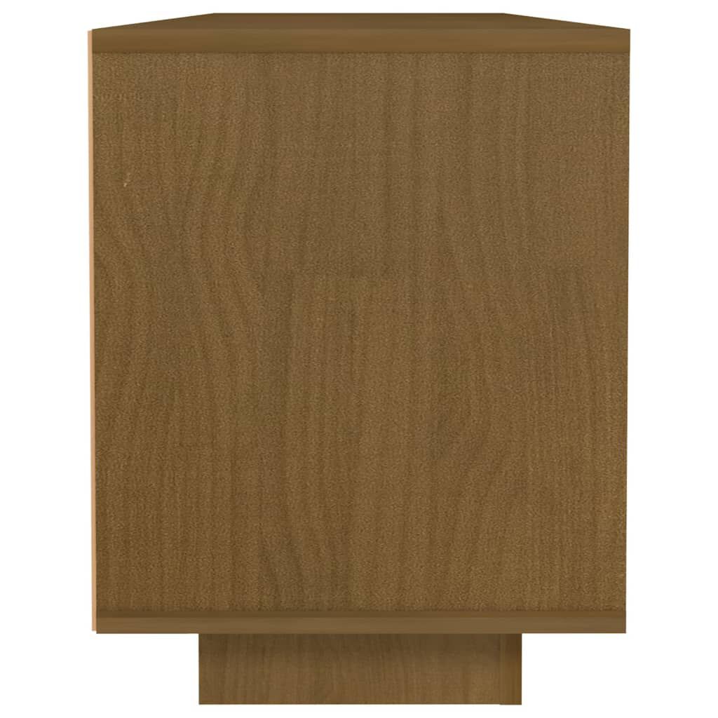 vidaXL Έπιπλο Τηλεόρασης Καφέ Μελί 110x30x40 εκ. από Μασίφ Ξύλο Πεύκου