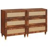vidaXL Σετ Μπουφέ 2 pcs Καφέ 60 x 33.5 x 75 εκ. Μασίφ ξύλο μάνγκο