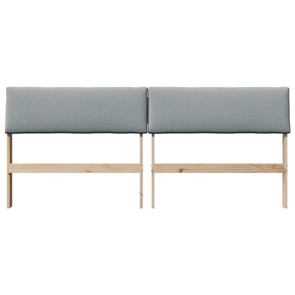 vidaXL Ταπετσαρισμένο κεφαλάρι Ανοιχτό γκρι 200 cm