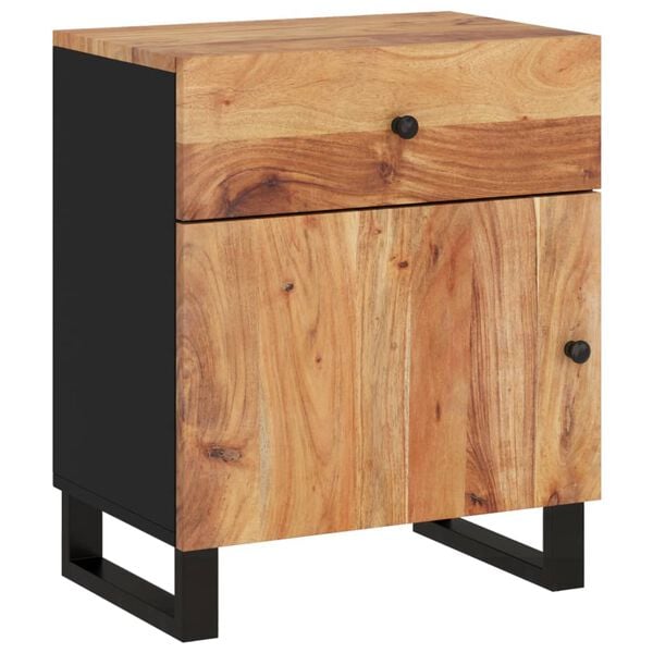 vidaXL Κομοδίνο 50 x 33 x 60 εκ. Μασίφ Ξύλο Ακακίας & Επεξεργ. Ξύλο