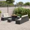 vidaXL Σετ Καναπέ Κήπου με μαξιλάρι 8 pcs Μαύρο Πολυ ράταν
