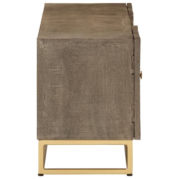 vidaXL Έπιπλο Τηλεόρασης 110 x 30 x 40 εκ. Μασίφ Ξύλο Μάνγκο & Σίδηρος
