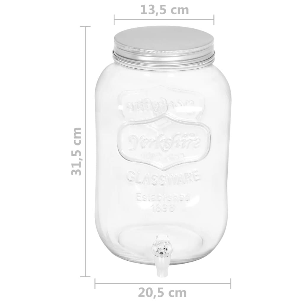 vidaXL Διανεμητής Ποτών 8050 ml Γυάλινος