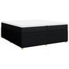 vidaXL Κρεβάτι Boxspring με Στρώμα Μαύρο 200x200 εκ. Υφασμάτινο