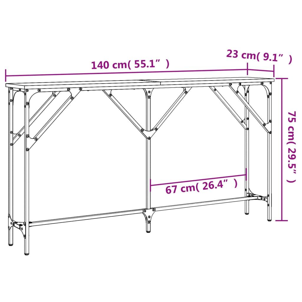 vidaXL Τραπέζι Κονσόλα Sonoma Δρυς 140 x 23 x 75 εκ. από Επεξεργ. Ξύλο