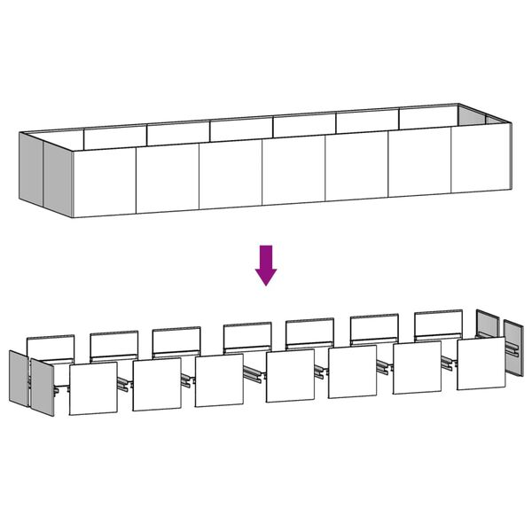vidaXL Ζαρντινιέρα 280 x 80 x 40 εκ. από Ατσάλι Σκληρυθέν στον Αέρα