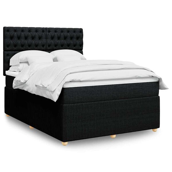 vidaXL &Kappa;&rho;&epsilon;&beta;ά&tau;&iota; Boxspring &mu;&epsilon; &Sigma;&tau;&rho;ώ&mu;&alpha; &Mu;&alpha;ύ&rho;&omicron; 160x200 &epsilon;&kappa;. &Upsilon;&phi;&alpha;&sigma;&mu;ά&tau;&iota;&nu;&omicron;
