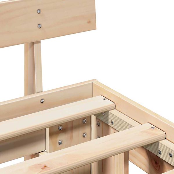 vidaXL Σκελετός Κρεβατιού Καφέ 120 x 190 cm Μασίφ ξύλο πεύκου