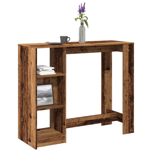 vidaXL Τραπέζι Μπαρ με Ράγες 124x46x103,5 εκ. Επεξεργ. Ξύλο