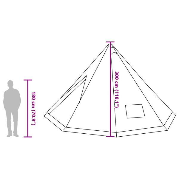 vidaXL Οικογενειακή Τέντα Tipi Πράσινη 12 Ατόμων Ανθεκτική στο Νερό