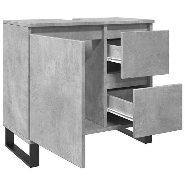vidaXL Ντουλάπι Μπάνιου Γκρι Σκυροδέματος 65x33x60 εκ. Επεξ. Ξύλο