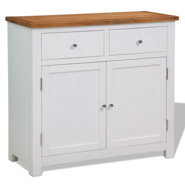 vidaXL Ντουλάπι / Ψηλός Μπουφές 90 x 33,5 x 83 εκ. Μασίφ Ξύλο Δρυός