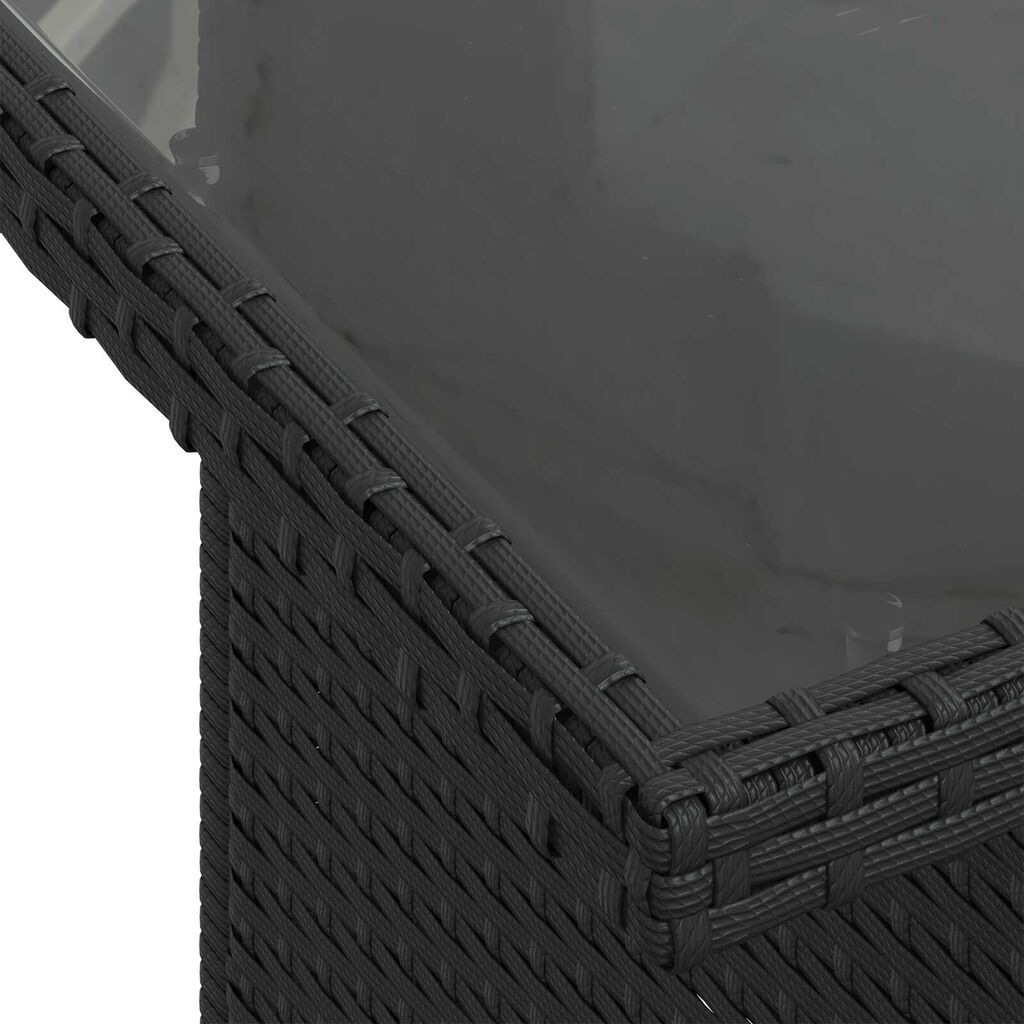 vidaXL Σετ Καναπέ Κήπου 10 pcs Μαύρο 100 x 55 x 73 εκ Πολυ ράταν