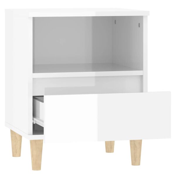 vidaXL Κομοδίνα 2 τεμ. Γυαλιστερό Λευκό 40 x 35 x 50 εκ.