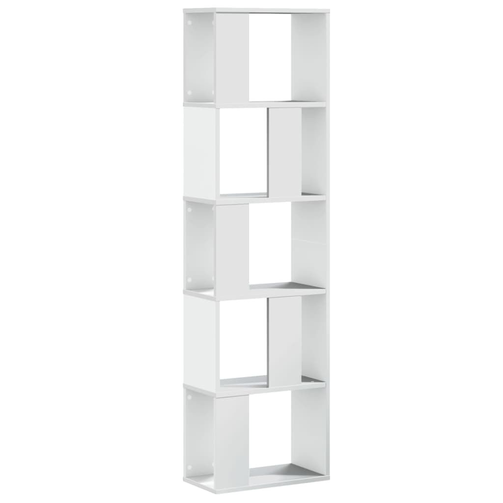 vidaXL Βιβλιοθήκη 5 Επιπέδων Λευκή 45 x 23,5 x 162,5 εκ. Επεξεργ. Ξύλο
