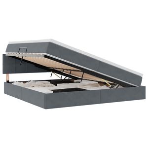 vidaXL Κρεβάτι Αποθήκης με στρώμα Σκούρο Γκρι 200 x 200 cm Βελούδο