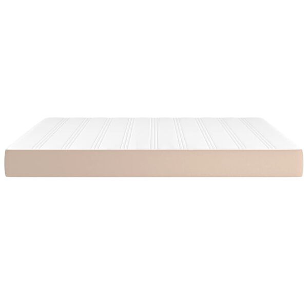 vidaXL Στρώμα με Pocket Springs Καπουτσίνο 180x200x20 εκ. Συνθ. Δέρμα
