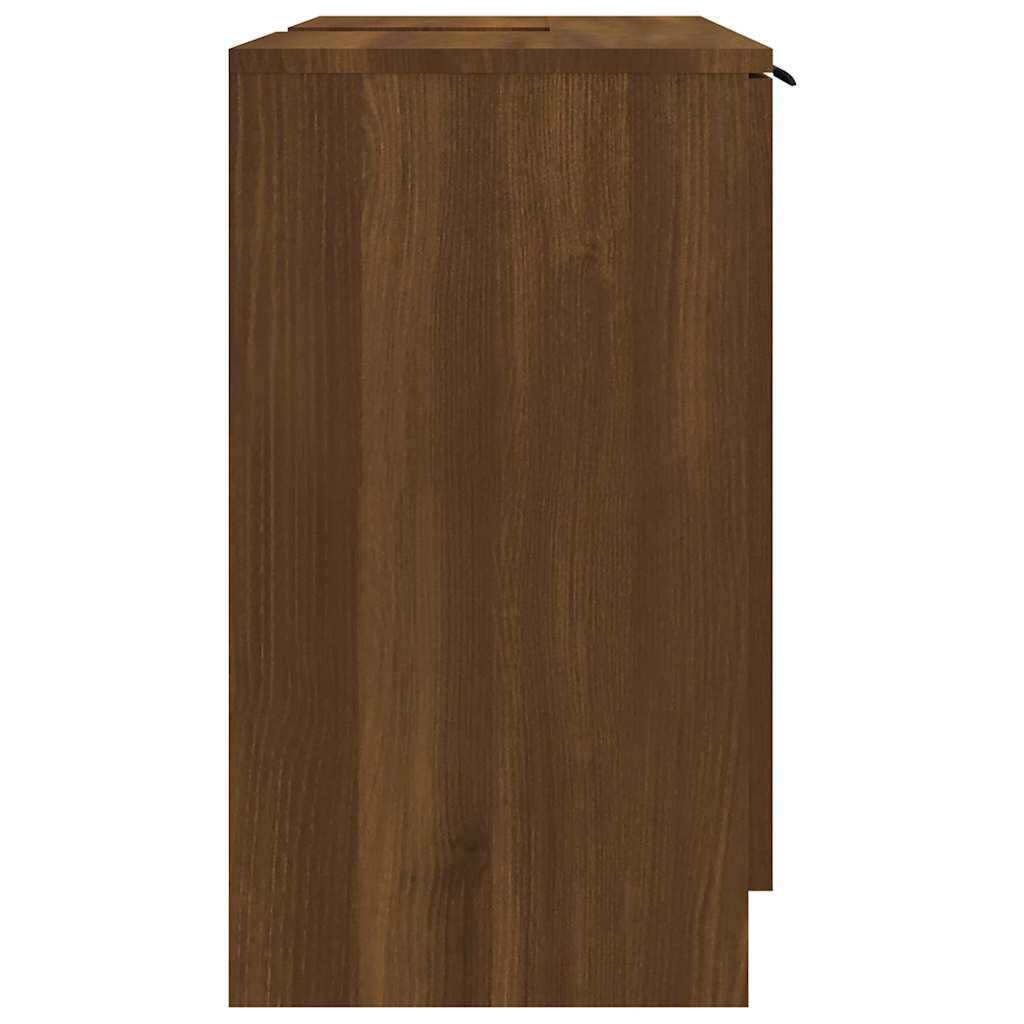 vidaXL Ντουλάπι Μπάνιου Καφέ Δρυς 64,5x33,5x59 εκ Επεξεργασμένο Ξύλο