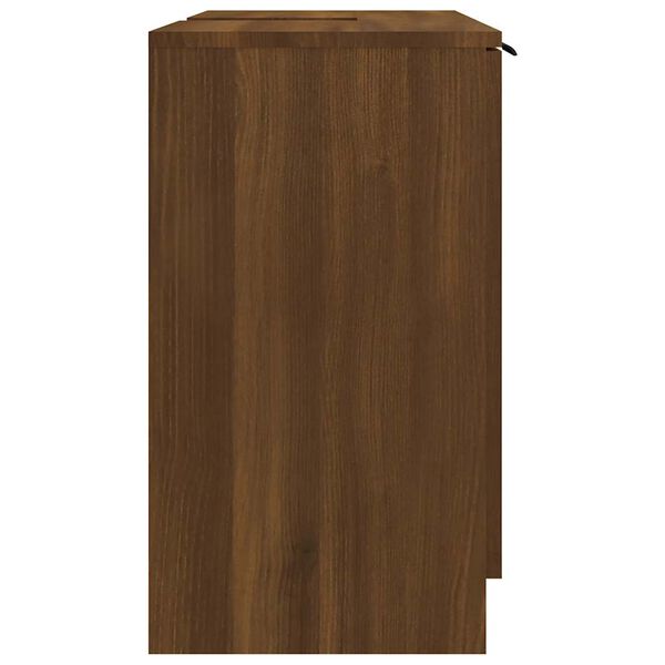 vidaXL Ντουλάπι Μπάνιου Καφέ Δρυς 64,5x33,5x59 εκ Επεξεργασμένο Ξύλο