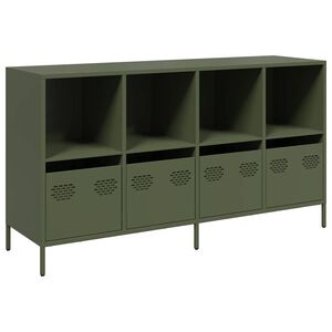 vidaXL Sideboard Ελαιοπράσινο 135x39x73,5 cm Ατσάλι ψυχρής έλασης