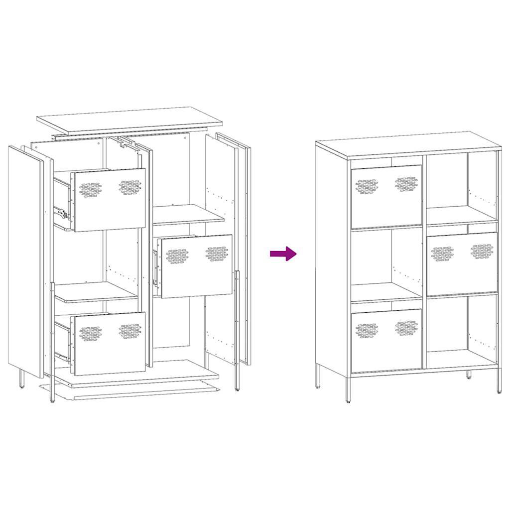 vidaXL Ντουλάπα Ροζ 68x39x103,5 εκ. από Χάλυβα