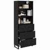 vidaXL Highboard &Mu;&alpha;ύ&rho;&eta; &Omicron;&xi;&upsilon;ά 69,5 x 34 x 180 &epsilon;&kappa;. &Epsilon;&pi;&epsilon;&xi;&epsilon;&rho;&gamma;&alpha;&sigma;&mu;έ&nu;&omicron; &xi;ύ&lambda;&omicron;