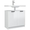 vidaXL Ντουλάπι Μπάνιου Γυαλιστερό Λευκό 64,5x33,5x59εκ. Επεξεργ. Ξύλο
