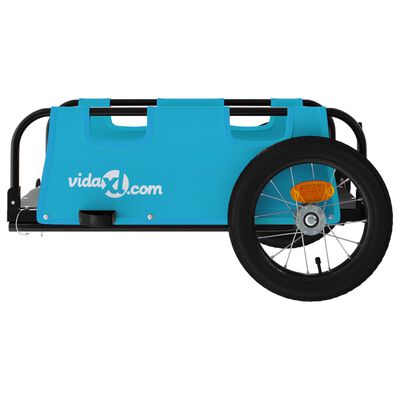 vidaXL Τρέιλερ Ποδηλάτου Μπλε Ύφασμα Oxford/Σίδηρος