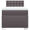 vidaXL Κρεβάτι Boxspring με Στρώμα Γκρι 80 x 200 εκ. Συνθετικό Δέρμα