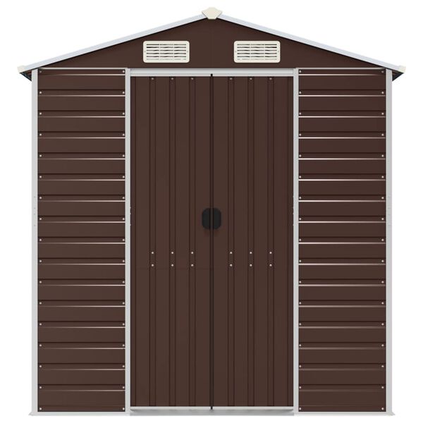 vidaXL Αποθήκη Κήπου Καφέ 191x130x198 εκ. Γαλβανισμένο Ατσάλι