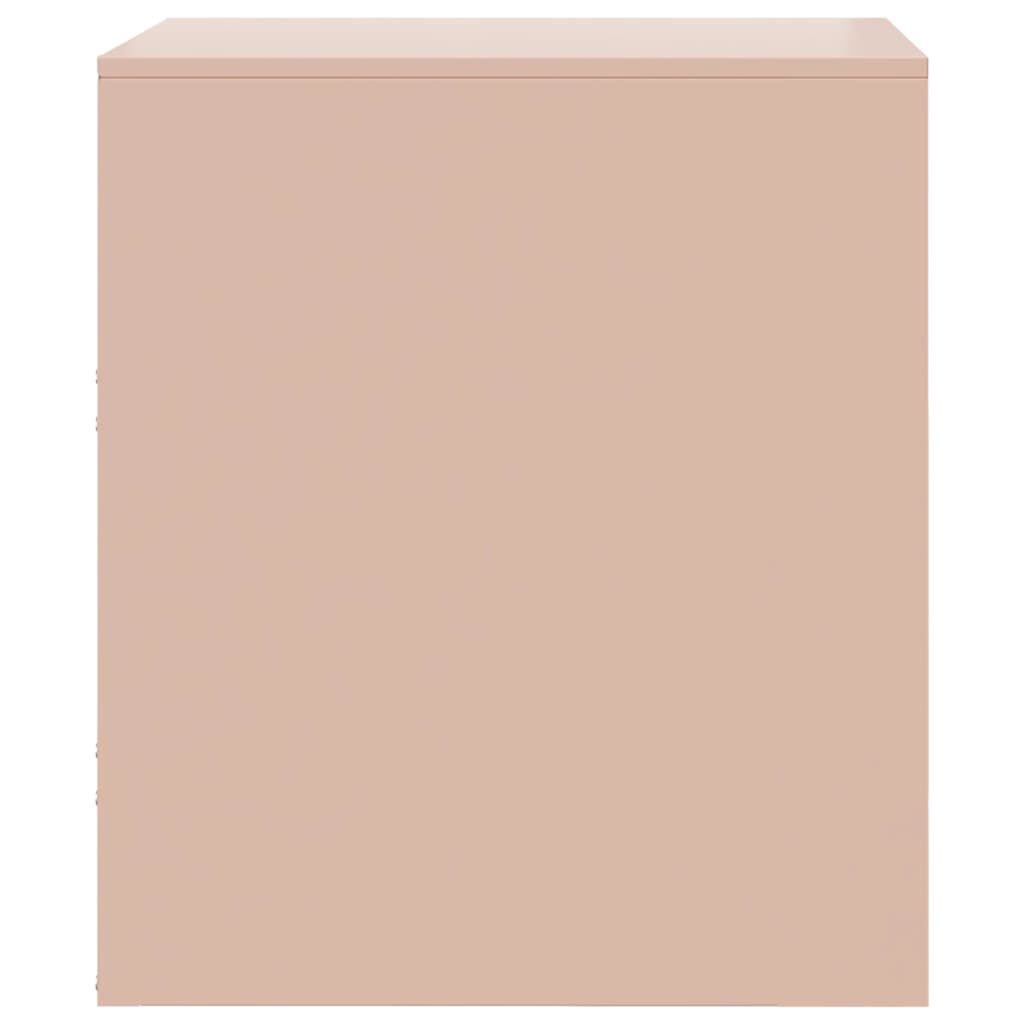 vidaXL Κομοδίνο Ροζ 34,5 x 39 x 44 εκ. από Χάλυβα