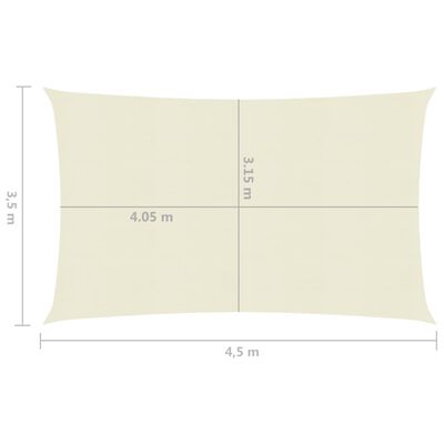 vidaXL Πανί Σκίασης Κρεμ 3,5 x 4,5 μ. από HDPE 160 γρ./μ²